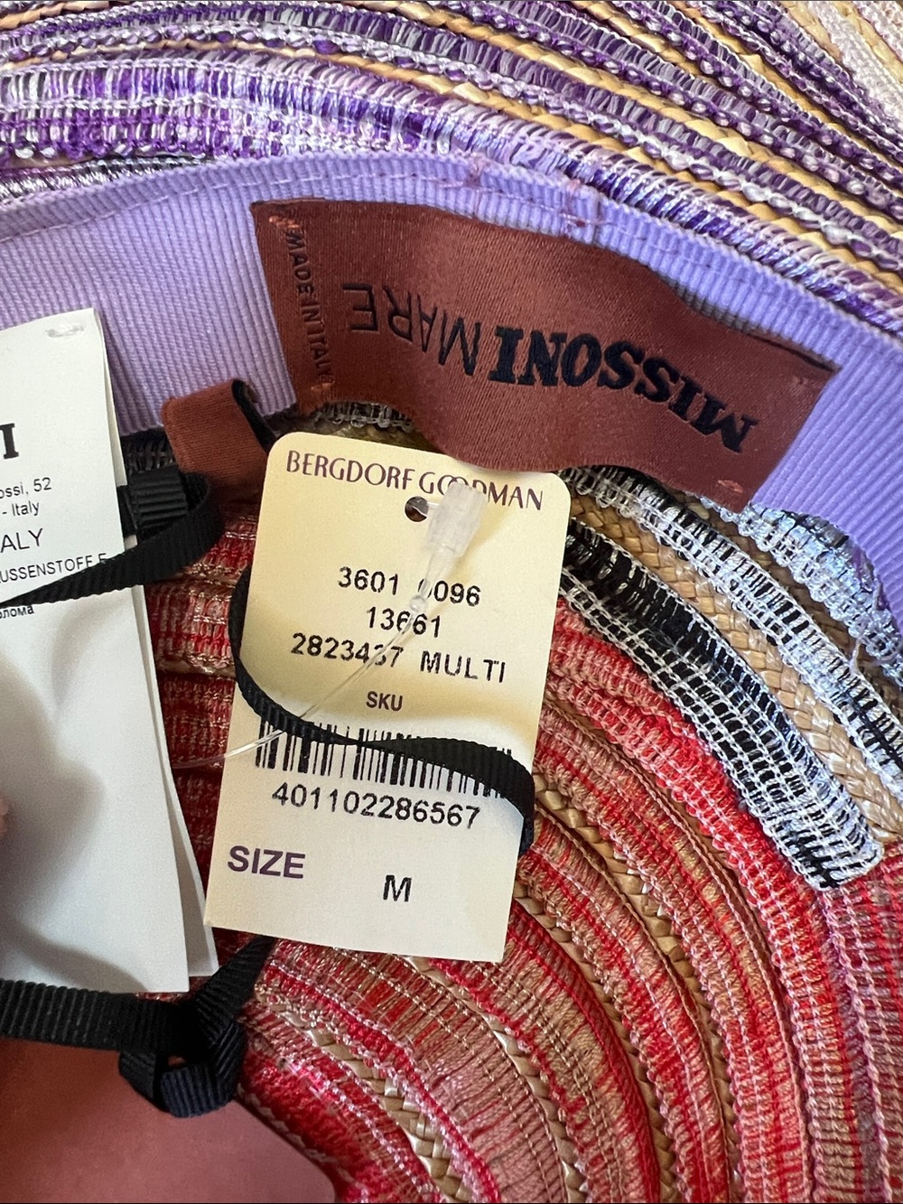 Missoni Mare Straw Multicolor Sunhat NWT - Picture 10 of 14